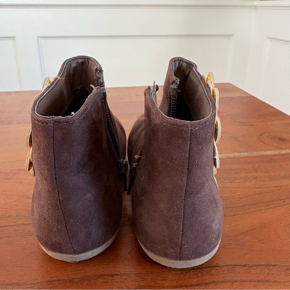 Gymboree Sunflower Smiles Harvest Fall Brown Suede Boots Booties Toddler Size 10 - Picture 5 of 7